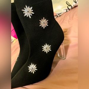 stretch ankle boots with clear heels very comfortable in excellent condition